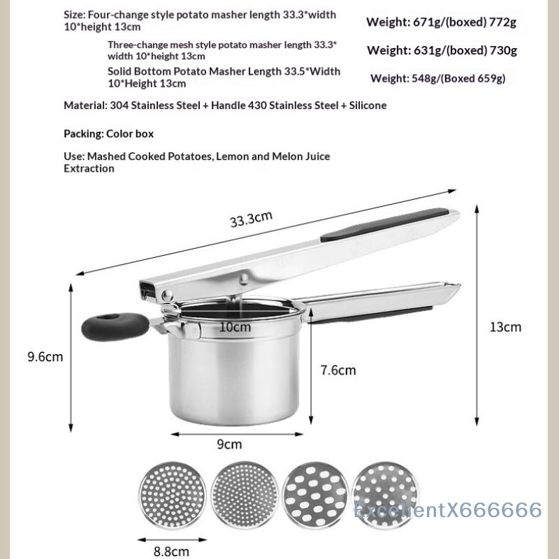 Stainless Steel Potato Ricer H - đánh giá và giá Home Cooking Food